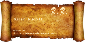 Rubin Rudolf névjegykártya